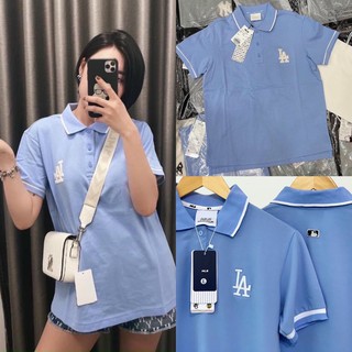 |ẢNH THẬT|ÁO POLO XANH VIỀN CỔ LOGO L.A