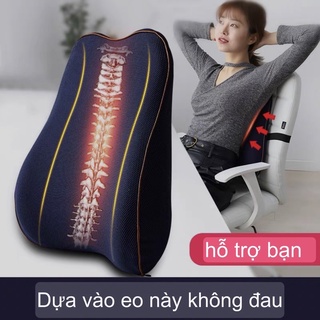 Gối tựa lưng ghế văn phòng và xe hơi oto ô tô nệm lót ngồi dựa bằng cao su non hỗ trợ ngăn đau mỏi lưng