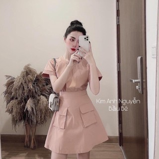 (Kho Sỉ Nam Đinh) VÁY KAKI MỀM TÚI HỘP HỒNG