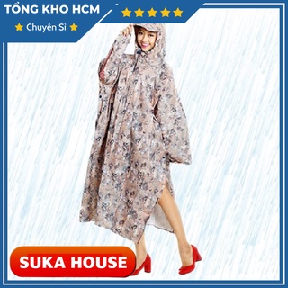 Áo Mưa Cánh Dơi Họa Tiết Vải Dù Dành Cho Người Cao 1M40- 1M75 Cao Cấp AM06