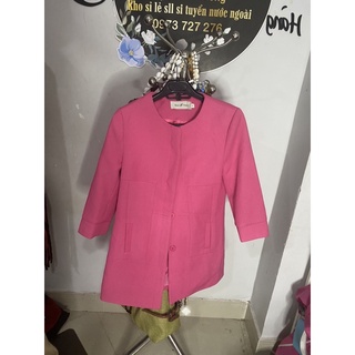 áo khoát dạ màu Hồng dáng dài Size m