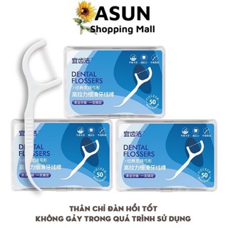 Tăm Chỉ Nha Khoa Dental Flossers Làm Sạch Răng Và Mảng Bám Hộp 50 Cây