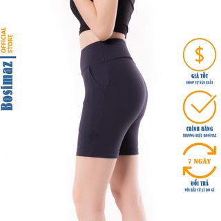 Quần Legging Nữ Bosimaz MS333 đùi túi trước màu xanh navy cao cấp, thun co giãn 4 chiều, vải đẹp dày, thoáng mát.