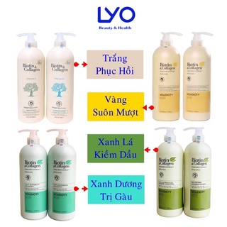 Dầu gội Xã Biotin Collagen Trắng xanh vàng Giúp Phục Hồi Chống Rụng tóc