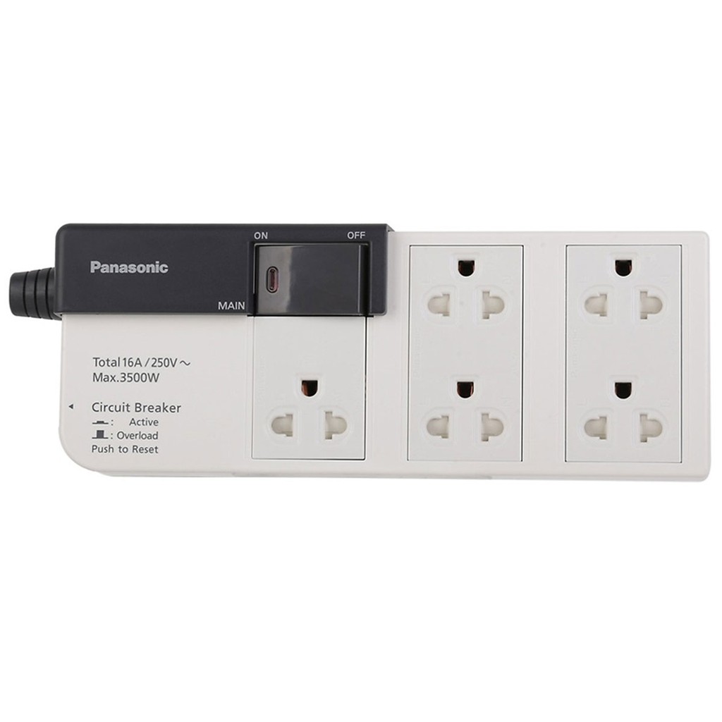 Ổ Cắm Có Dây, 5 Ổ Cắm Có Công Tắc, Dây Dài 3m WCHG28352 - PANASONIC (Hàng Chính Hãng)