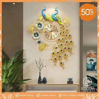 Đồng Hồ Treo Tường, Đồng Hồ Trang Trí Decor Chim Công Mã 2921