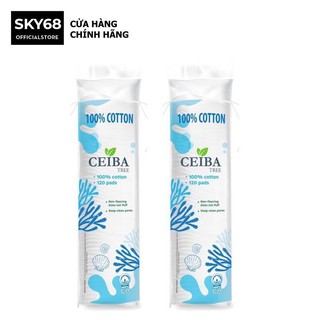 Combo 2 Bông Tẩy Trang 100% Cotton Ceiba Tree 120 miếng x 2