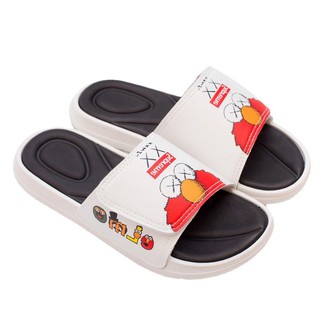 Dép đôi nam nữ quai ngang dán Kaws ELMO dễ thương siêu HOT - Dép lê thời trang unisex ulzzang hàn quốc độnđế đi êm TH-64