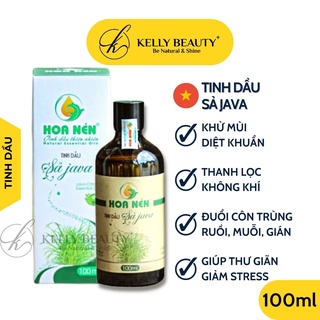 Tinh Dầu Sả Java HOA NÉN 100ml - Khử Mùi, Đuổi Muỗi Gián, Hỗ Trợ Giảm Đau Đầu, Đau Bụng | KELLY BEAUTY