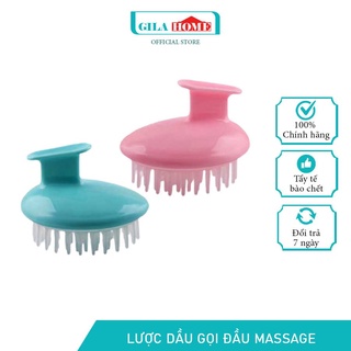Lược Gội Đầu Silicon GILA HOME Massage Da Đầu Giảm Rụng Tóc Và Stress Kiểu Dáng Tròn Nhiều Màu Sắc