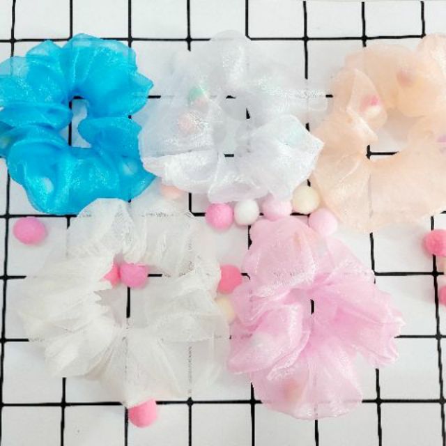 [Mua 1 Tặng 1] Scrunchie cột tóc bông pom pom