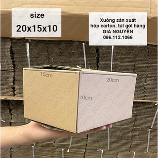 Combo 50 hộp carton gói hàng 20x15x10 dày đẹp Gia Nguyễn