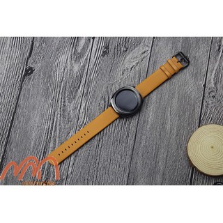 Dây Da trơn Đồng Hồ Samsung Gear Sport Size 20mm Màu Vàng Sáng