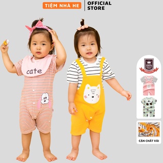 Bộ Body Cộc Tay Liền Thân Body Đùi Cho Bé Trai Bé Gái Chất Cotton Họa Tiết Cute FullSize 0-2 Tuổi
