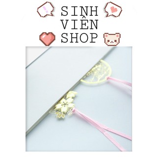 Kẹp đánh dấu sách hoa anh đào kim loại vàng không ghỉ Bookmark