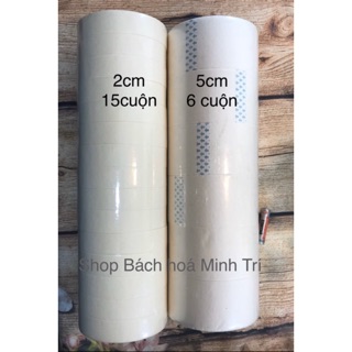 1 lốc băng dính giấy loại 2cm, 5cm loại mỏng viết chữ lên dc