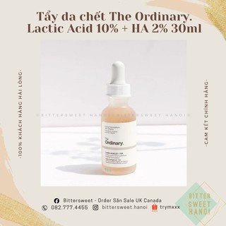 tẩy da chết hoá học AHA Lactic Acid 5% 10% + HA 2% THE ORDINARY 30ml