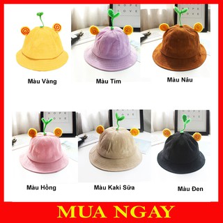Mũ Nón Maruko 3D Rộng Vành Kiểu Mầm Cây Kaki Nhung Siêu Xinh