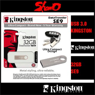USB 3.0/32GB Kingston DataTraveler SE9 – Vỏ thép nguyên khối – Chịu va đập – Kháng nước – CHÍNH HÃNG – Bảo hành 5 năm