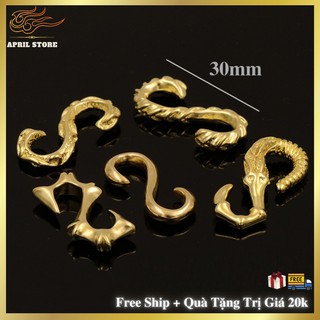 ️️️Móc Khóa Đồng-Móc Khóa Chữ S-Móc Khóa Thú Cưng-Móc Khóa Hành Lý  Bằng Đồng Nguyên Chất Nhiều Khắc Nhiều Họa Tiết