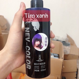 Thuốc  Nhuộm tóc Phủ Bóng - Màu Tím Xanh Đẹp Nev-Color 450ml