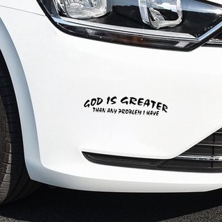 Decal dán trang trí xe hơi họa tiết God Is Great Then Any Problem I Have bằng chất liệu Vinyl kích thước 20cm*4.4cm