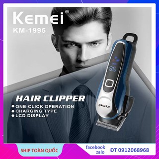 Tông Đơ, Tông Đơ Cắt Tóc Không Dây Kemei KM-1995 Dùng Cho Thợ Chuyên Nghiệp Hàng Nhập Khẩu