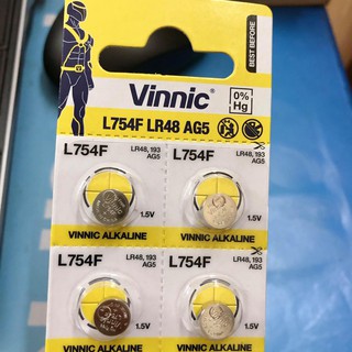 Vỉ 10 viên pin AG5 393 LR48 193 LR754 SR48 SR754 RW28 309 Vinnic