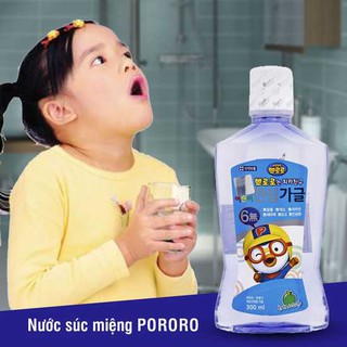 Nước súc miệng trẻ em bảo vệ răng Pororo vị táo Hàn Quốc 300ml - Hàng Chính Hãng
