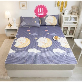 Chiếu điều hòa cao su non 5D Trăng tím HL Bedding vải lụa Tencel mát cao su non Latex mềm mịn đủ kích thước m6/m8/2m2