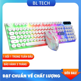 [COMBO 2 TRONG 1] Combo Chuột+bàn phím chính hãng thiết kế độc lạ phím tròn gắn đèn LED nhiều màu hiện đại