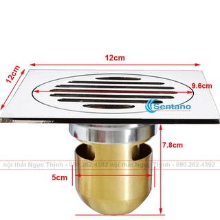 [LOẠI 1] Phễu thoát sàn hố ga SENTANO LR-04 CHỐNG HÔI TUYỆT ĐỐI đúc dày nặng bằng đồng cao cấp thoát nước nhanh