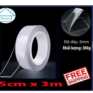 Băng keo 2 mặt chịu tải ,Băng Dính Dán Tường trong suốt siêu dính cường lực siêu chắc chịu lực chịu nhiệt (5cm x 3m)