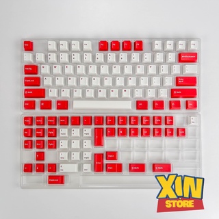 Keycap OEM Red White double - shot PBT ( nhựa )  profile 104/87/98/88 NJ80