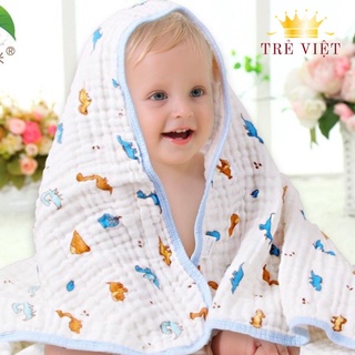 Khăn tắm 6 lớp cho bé, khăn xô tắm sơ sinh siêu mềm mịn, an toàn cho làn da nhạy cảm của bé ( KT 100 x 105 cm )