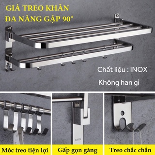 Giá Treo Khăn Nhà Tắm, Kệ Nhà Tắm Chất Liệu Inox Tiết Kiệm Không Gian Tiện Dụng ATILA SHOP