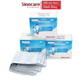 Que Thử Đường Huyết Safe Loại Vỉ 25 Que Chính Hãng Sinocare Tặng Kèm Kim Chích Máu