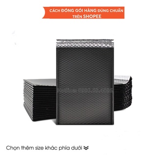 Set 10 Túi Bóng Khí Gói Hàng Túi Đóng Hàng Niêm Phong Tự Dính TUIGOIHANG Màu Đen Có Sẵn Lớp Dán Tiện Lợi