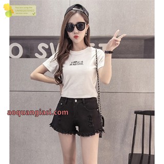 Quần short kaki lai rách MT190