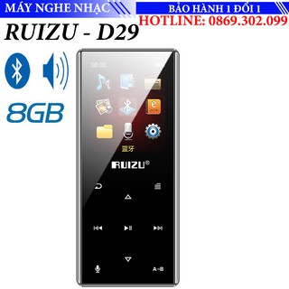 [Mã ELHACE giảm 4% đơn 300K] Máy nghe nhạc Bluetooth Mp3 Ruizu D29 Bộ nhớ trong 8Gb - viền cắt CNC điều khiển cảm ứng