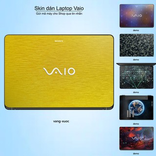 Skin dán Laptop Sony Vaio màu vàng xước (inbox mã máy cho Shop)