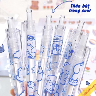 Bút bi bấm trong suốt hình gấu cute B37