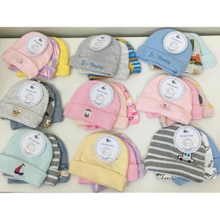 Set 3 mũ nỉ cotton 2 lớp cho bé