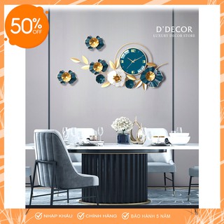 Đồng Hồ Treo Tường, Đồng Hồ Trang Trí Decor Hoa Mai Xanh Mã 2106X