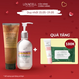 Bộ đôi dưỡng trắng và làm sạch da toàn thân Louvcell cải thiện tone da, cấp ẩm nhanh