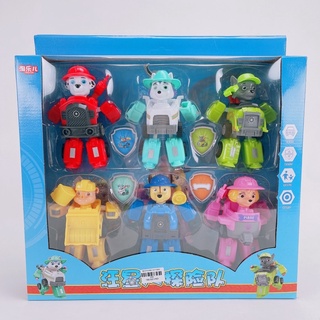 Bộ Đồ Chơi Mô Hình Nhân Vật Chó Cứu Hộ Pawpatrol-Set 6 Chó Biến Hình Robot Độc Đáo