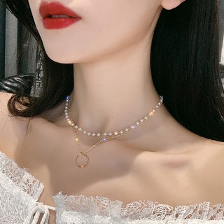 Dây chuyền ngọc trai nhân tạo 2 lớp lấp lánh Nữ tính diệu dàng