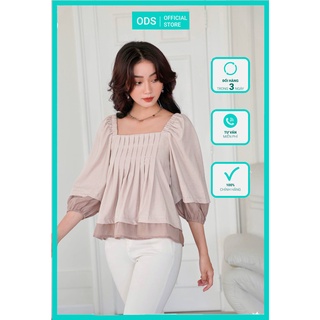 Áo babydoll ODS xếp ly dọc cổ [ZH8]