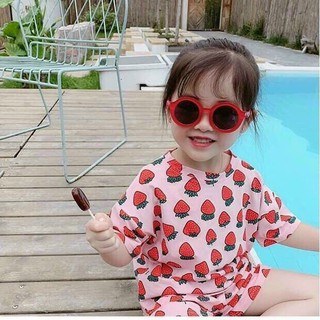 Bộ mặc nhà hoa quả dâu, bơ, chuối chất cotton cho bé gái CiZi.shop