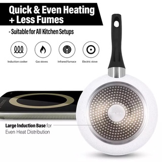 Chảo Xám Vân Đá Sử Dụng Bếp Từ Phủ Lớp Chống Dính NaNo Sang Trọng Hàng Xuất Dư - Chất Lượng Tốt